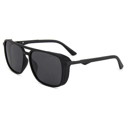 BLACK RETRO SQUARE SUNGLASSES FOR MEN AND WOMEN